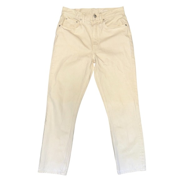 Outerknown Denim - Women's Outerknown High Rise Straight Leg Jeans Sustainable‎ Denim Ivory Size 25
